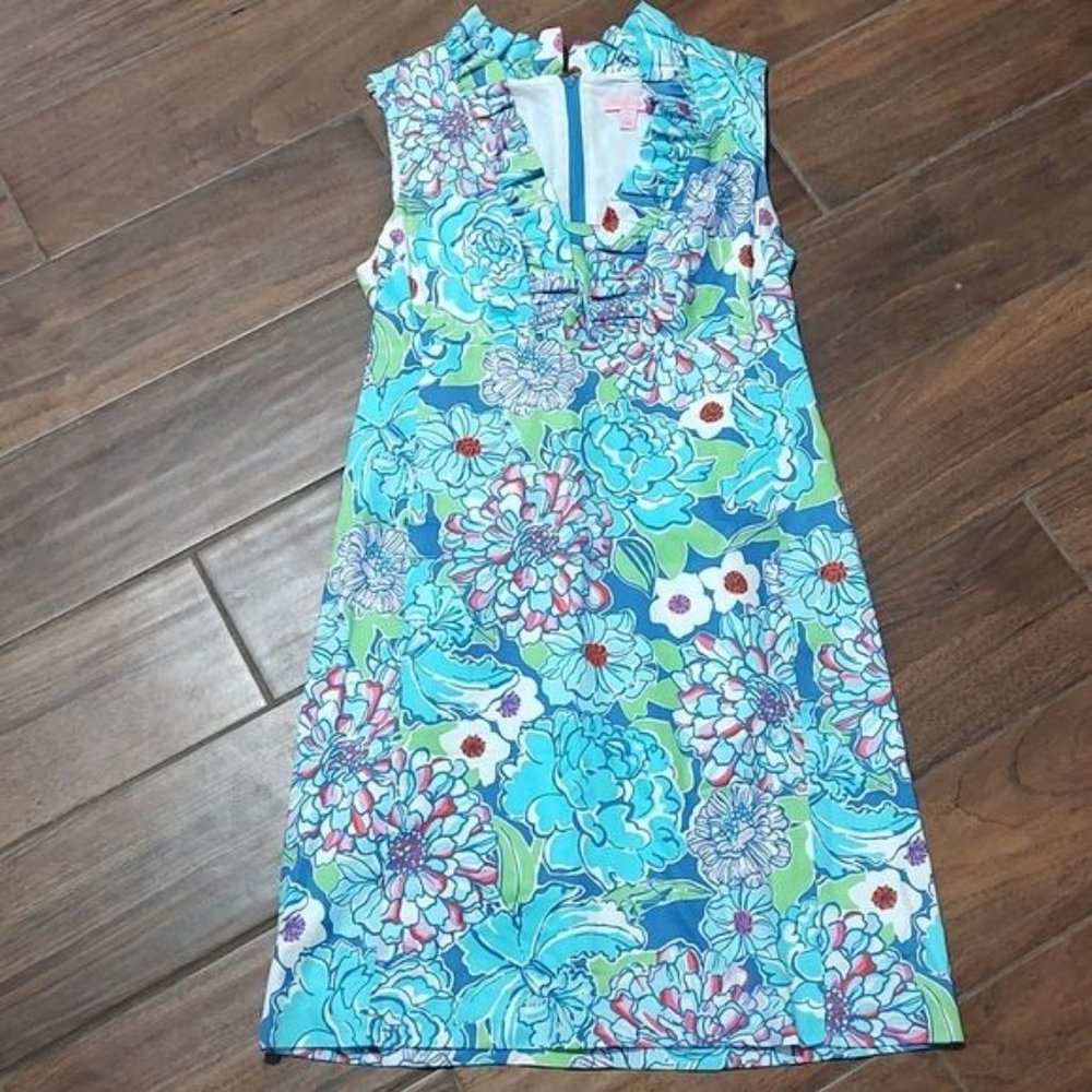 Lilly Pulitzer Blue and Green Floral Dress
